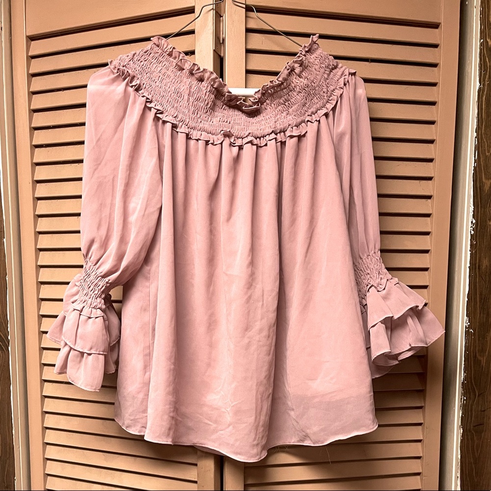 Pinkish/Mauve Off the Shoulder Top